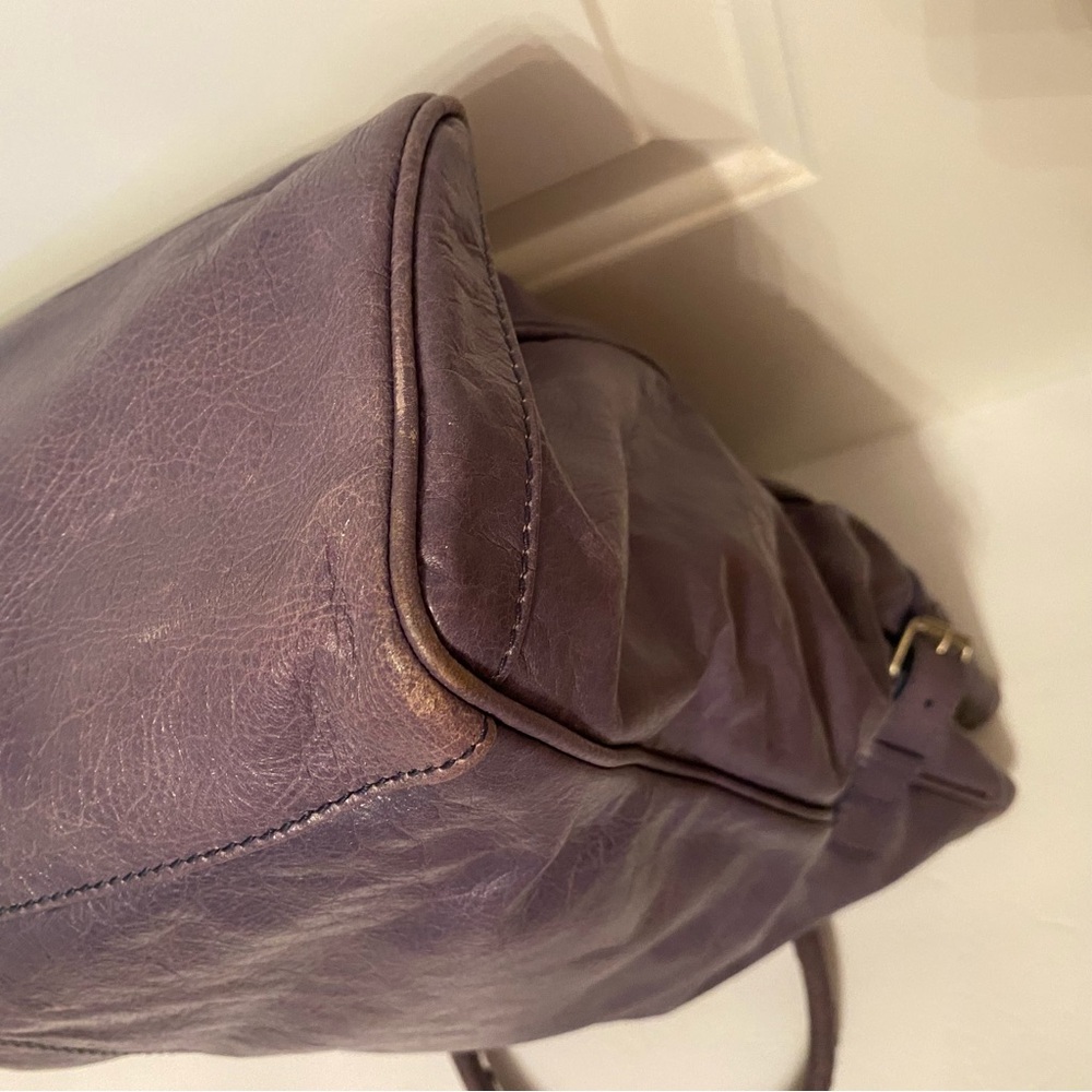 💎BALENCIAGA TOTE BAG PURPLE LEATHER MOTOCROSS HEXAGON CLASSIC ARENA LARGE TRAVEL - Picture 11 of 17